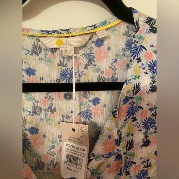 NWT Boden Light Blue Floral Print Women's Dress Size 6R - Picture 3 of 8